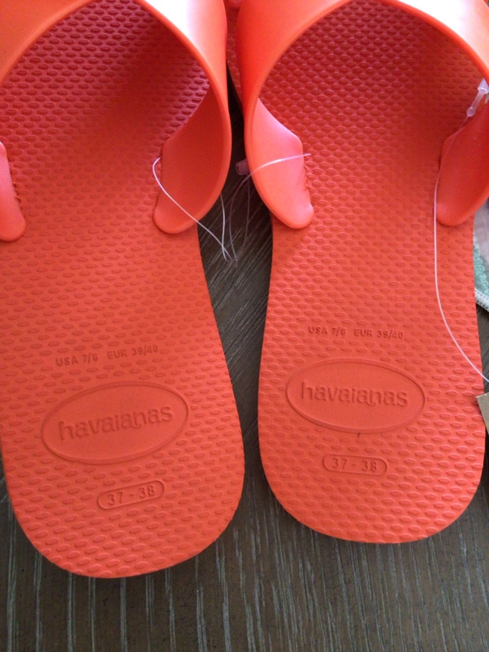 Havaianas Aqua Slide Sandals Sunset Orange Cross Strap Rubber US 7-8 NWT - Picture 9 of 11